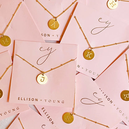 Ellison + Young: Singular Charm Initial Necklace - Aaria Tees