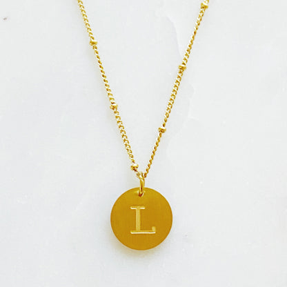 Ellison + Young: Singular Charm Initial Necklace - Aaria Tees