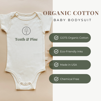 Loved. Clay Organic Cotton Baby Bodysuit Short Sleeve