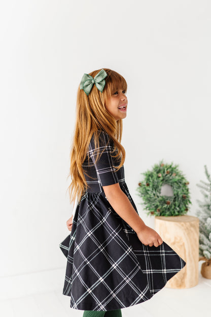 Black Plaid | Scoop Back Dress