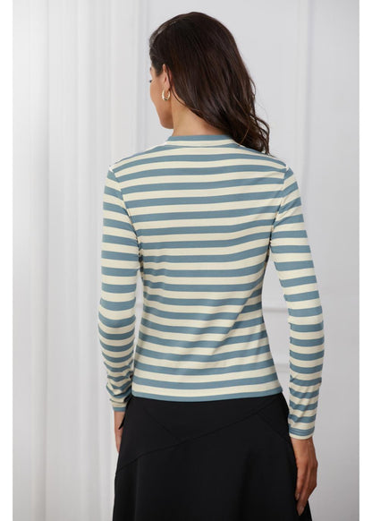 Blue & White Striped T-Shirt - Aaria Tees