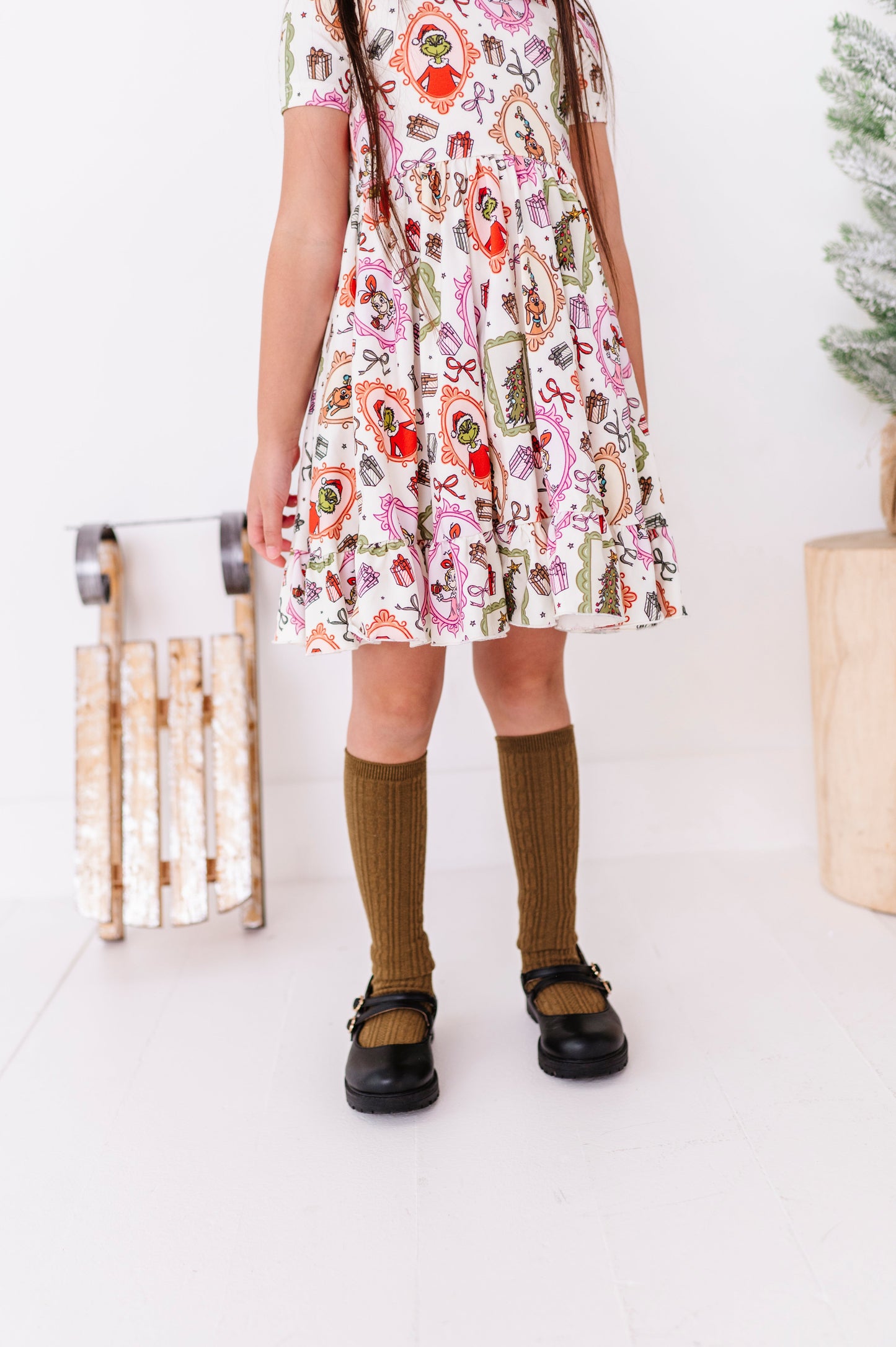 Framed Grinch | Collard Twirl Dress