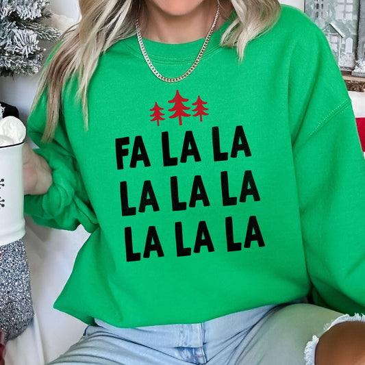 Fa La La Retro Christmas Trees Sweatshirt