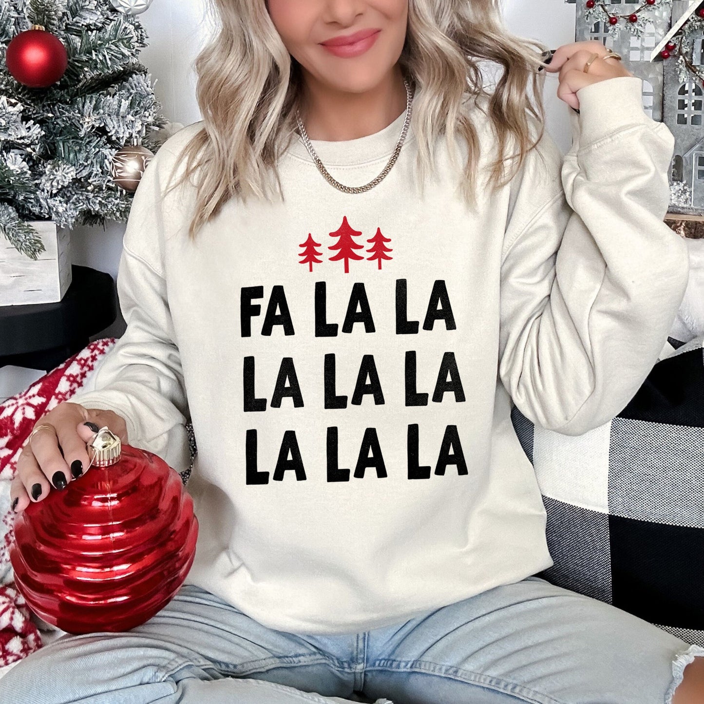 Fa La La Retro Christmas Trees Sweatshirt