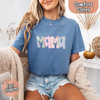 Floral Mama Comfort Colors Tee – Spring Mom Shirt or Mother’s Day Gift