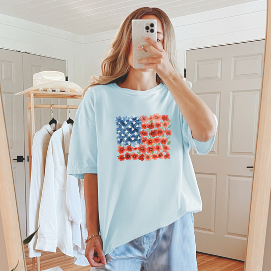Floral Flag Graphic Tee (Online Exclusive)