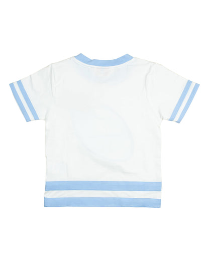 Go! Fight! Win! Baby Blue Football Appliqué Shirt