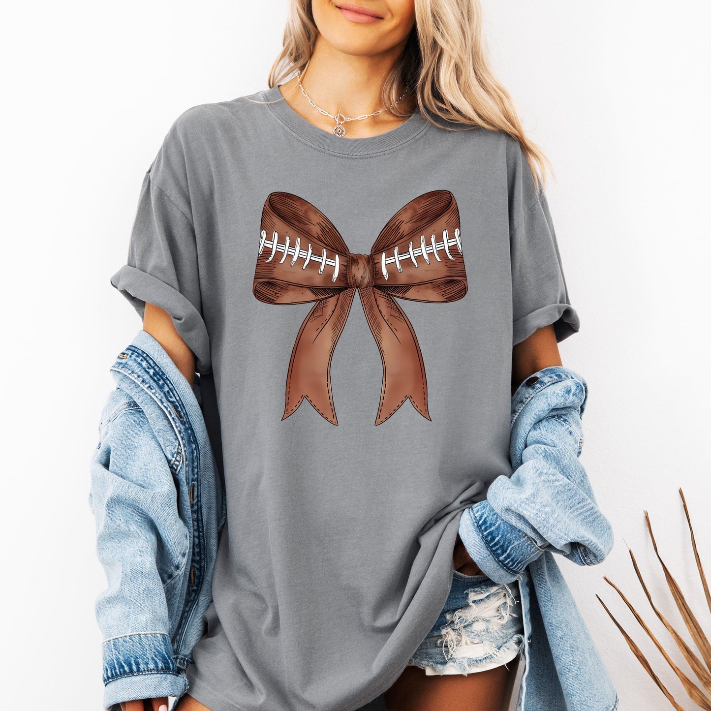 Football Coquette, Girly, Sports, Game Day, Big Game, Touchdown, Tailgate Party Tshirt Comfort Colors T-Shirt