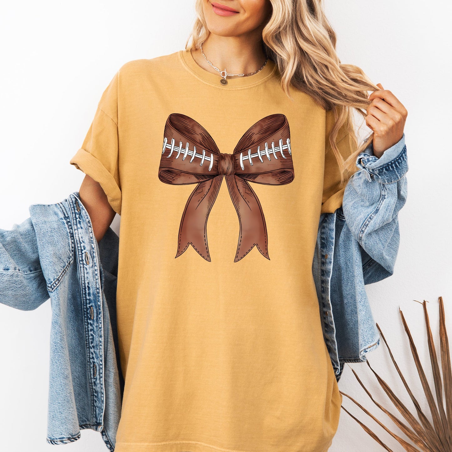 Football Coquette, Girly, Sports, Game Day, Big Game, Touchdown, Tailgate Party Tshirt Comfort Colors T-Shirt