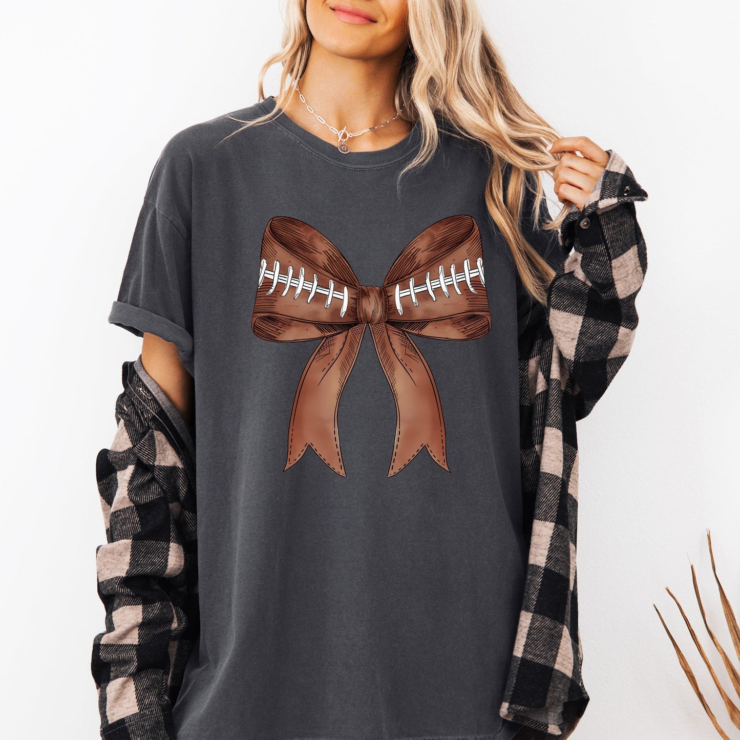 Football Coquette, Girly, Sports, Game Day, Big Game, Touchdown, Tailgate Party Tshirt Comfort Colors T-Shirt