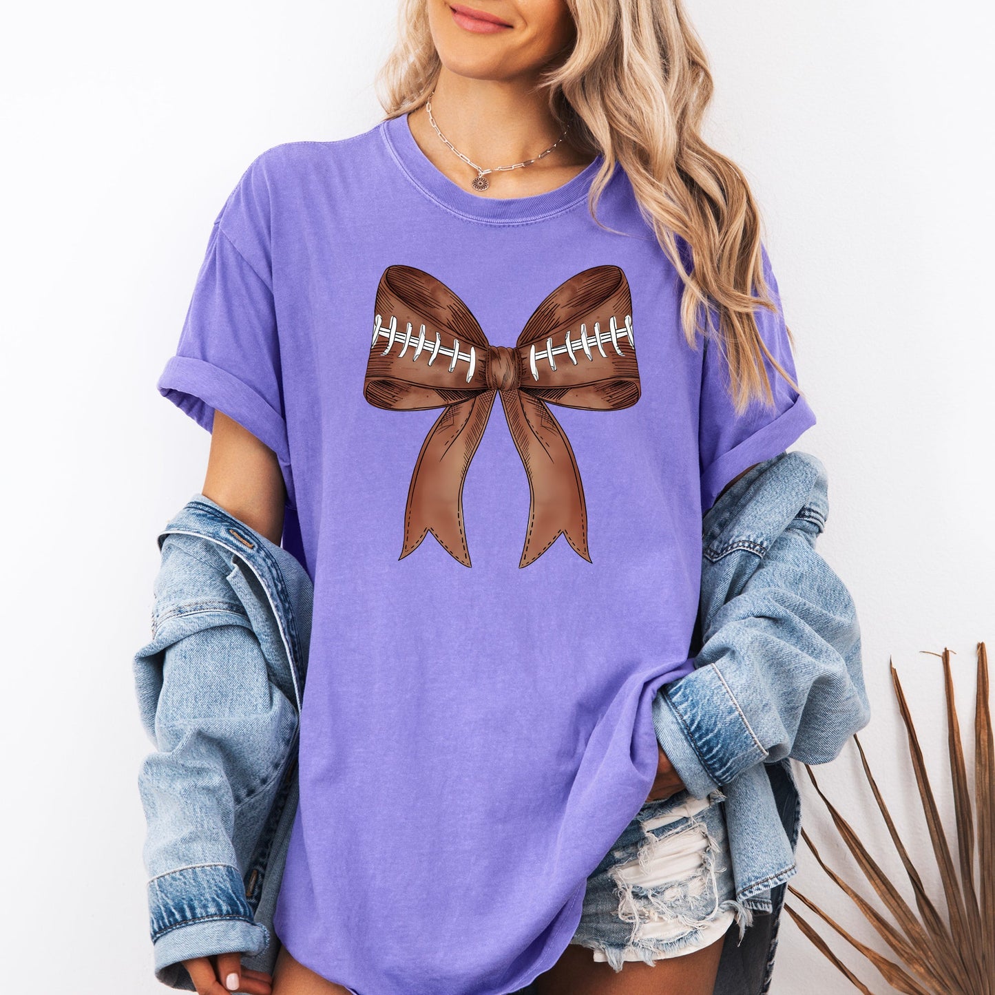 Football Coquette, Girly, Sports, Game Day, Big Game, Touchdown, Tailgate Party Tshirt Comfort Colors T-Shirt