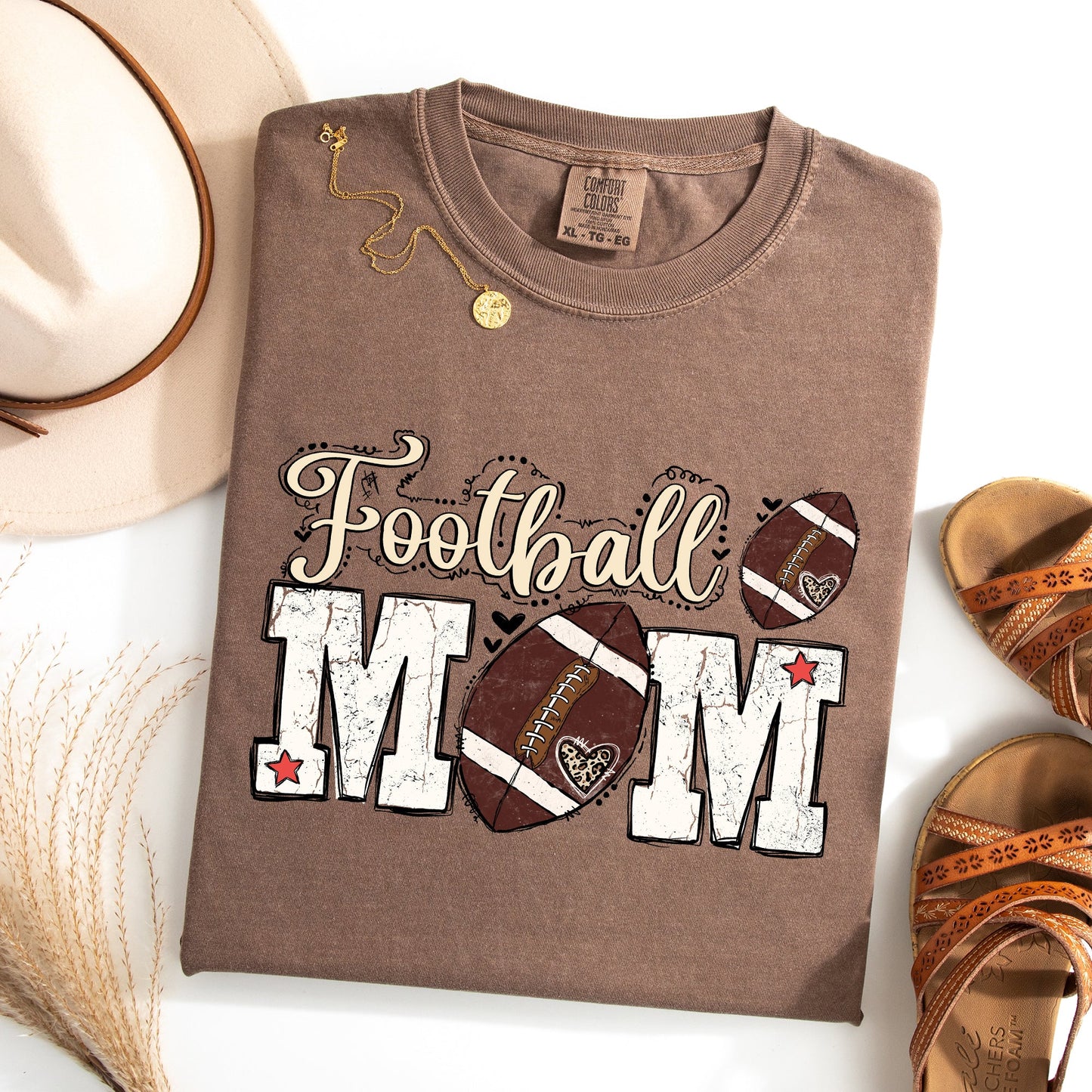 Football Mom, Sports, Game Day, Big Game, Touchdown, Tailgate Party Tshirt Comfort Colors T-Shirt