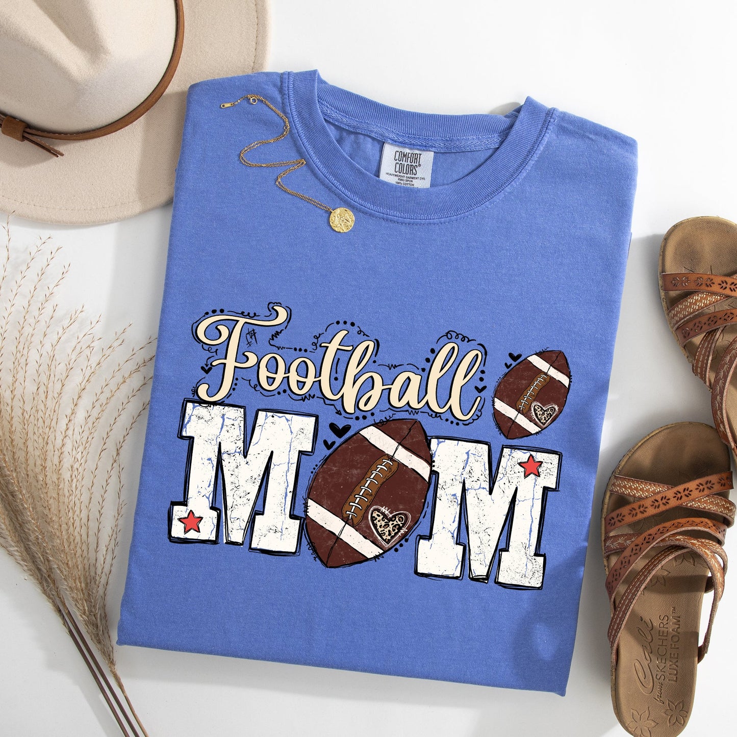 Football Mom, Sports, Game Day, Big Game, Touchdown, Tailgate Party Tshirt Comfort Colors T-Shirt