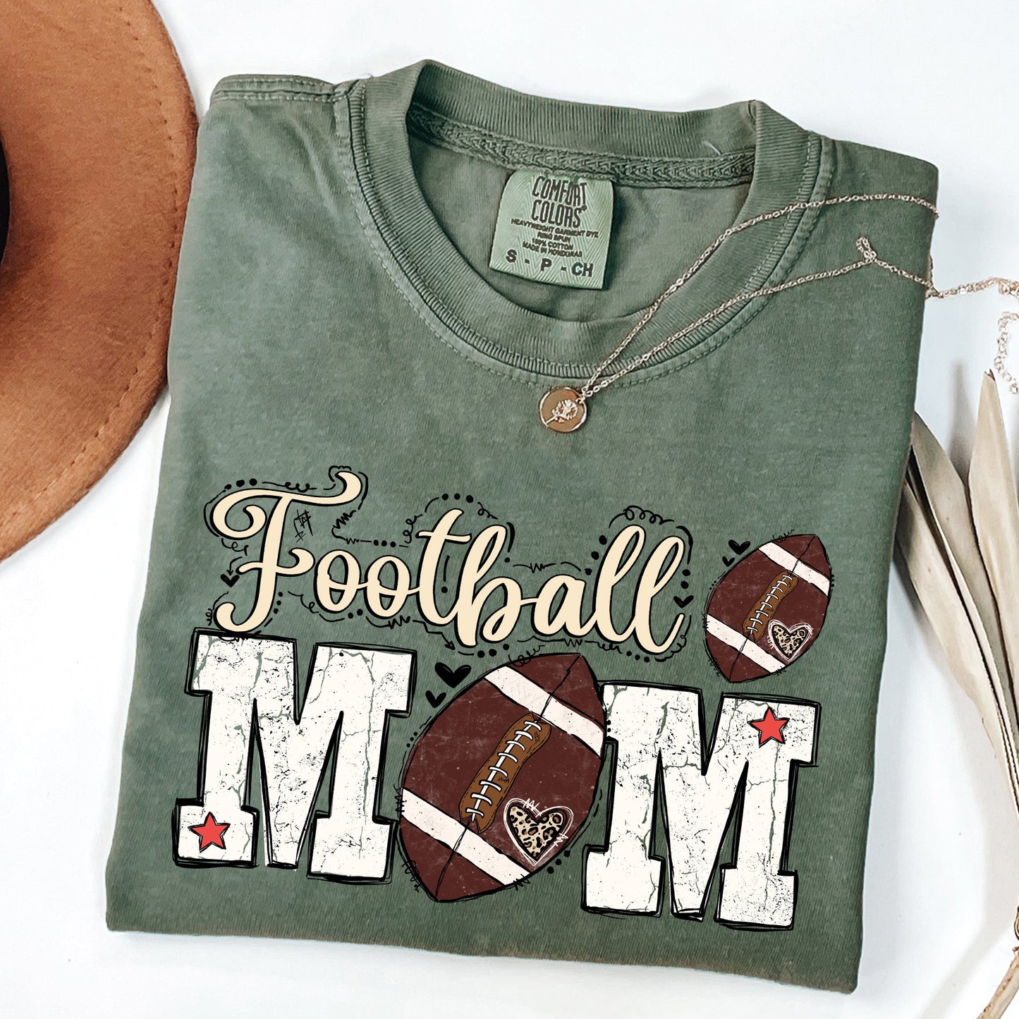 Football Mom, Sports, Game Day, Big Game, Touchdown, Tailgate Party Tshirt Comfort Colors T-Shirt