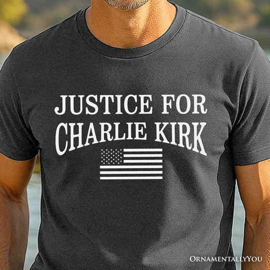 Justice For Charlie Kirk Memorial T-Shirt, Patriot Pray Tee
