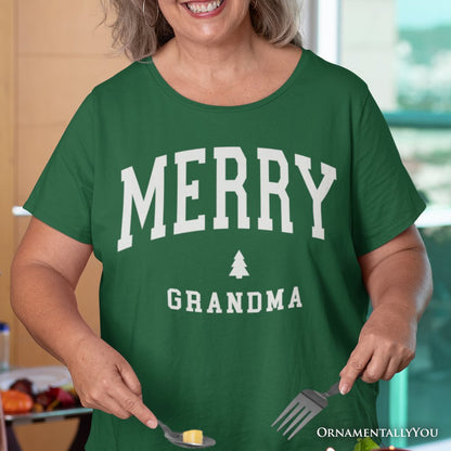 Merry Grandma Retro Christmas T-Shirt, Matching Family Holiday Tee