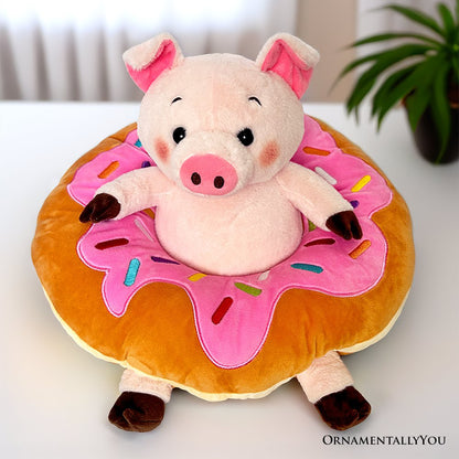 Ollie Oinker the Pig Plushie, Adorable 12" Donut Ring Stuffed Animal for Kids’ Gifts