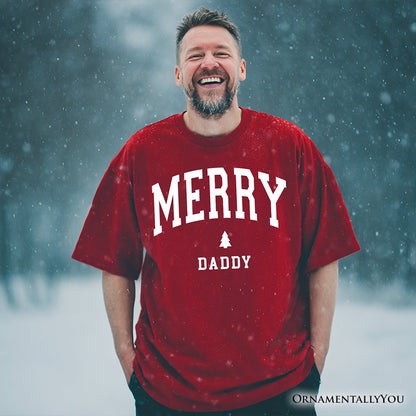 Merry Daddy Retro Christmas T-Shirt, Matching Family Holiday Tee