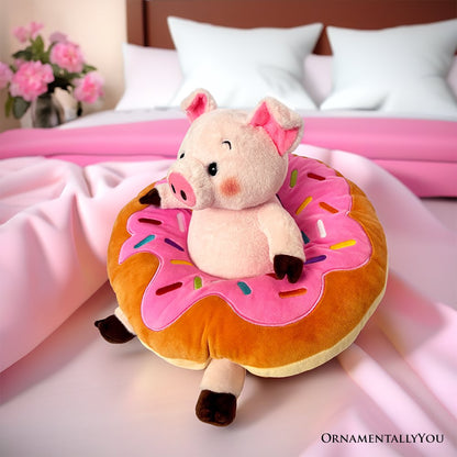Ollie Oinker the Pig Plushie, Adorable 12" Donut Ring Stuffed Animal for Kids’ Gifts