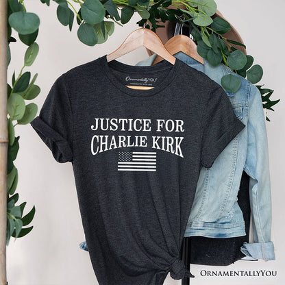 Justice For Charlie Kirk Memorial T-Shirt, Patriot Pray Tee