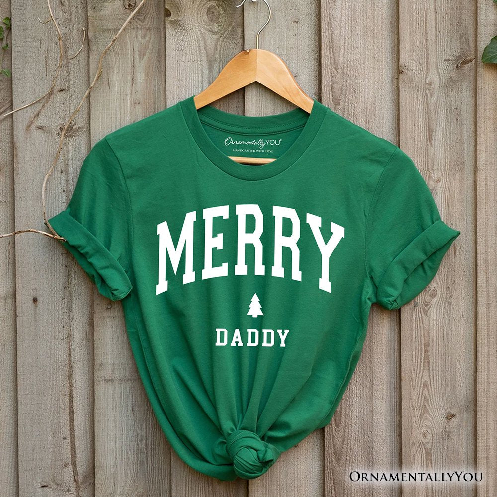 Merry Daddy Retro Christmas T-Shirt, Matching Family Holiday Tee