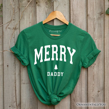 Merry Daddy Retro Christmas T-Shirt, Matching Family Holiday Tee