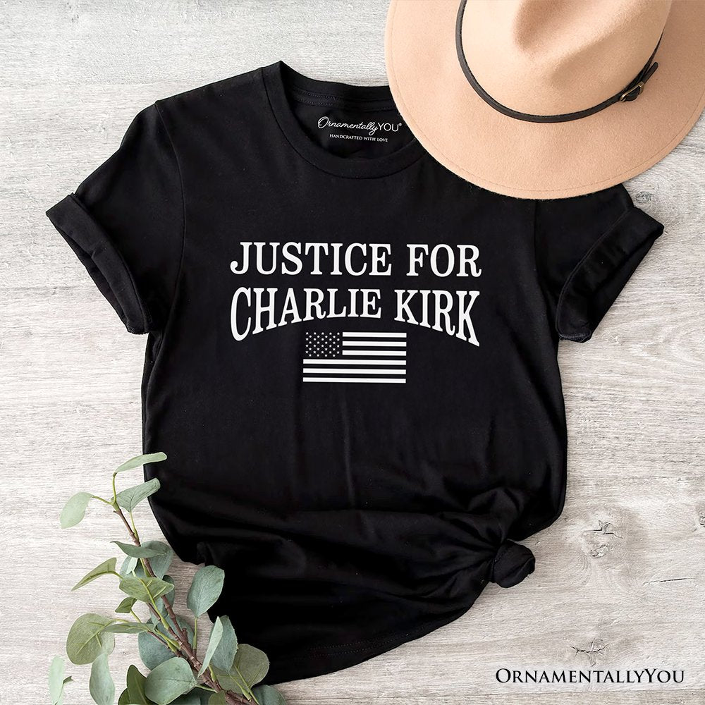 Justice For Charlie Kirk Memorial T-Shirt, Patriot Pray Tee