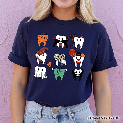 Spooky Halloween Dentist T-Shirt, Teeth Monster Tee for Dental Crew