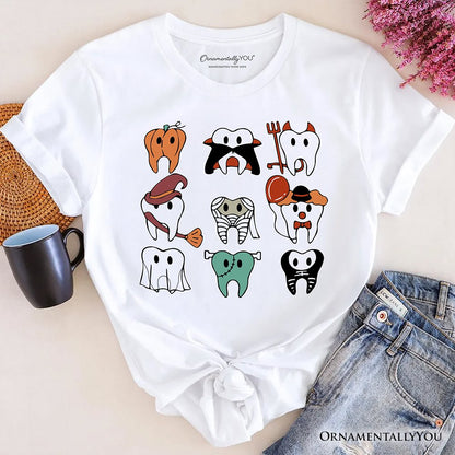 Spooky Halloween Dentist T-Shirt, Teeth Monster Tee for Dental Crew