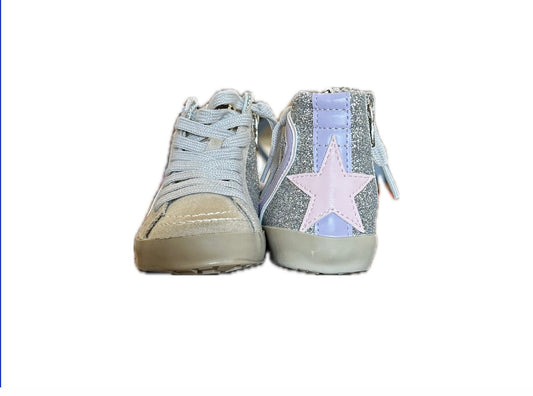 Rooney Toddler Sneakers in Silver Glitter