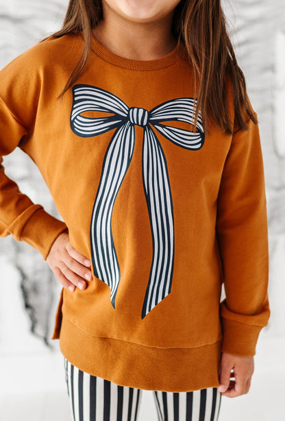 Striped Bow | SIDE-SPLIT SWEATSHIRT