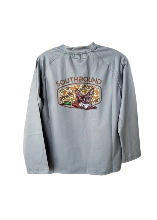 Camo Duck LS Perfect Tee in Pale Olive Green