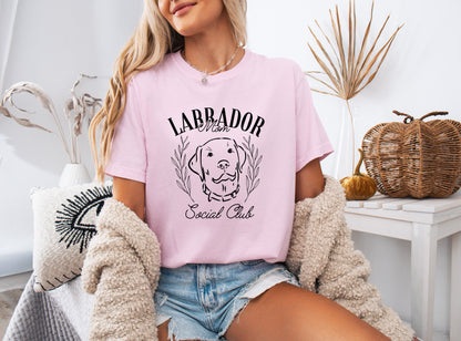 Labrador Mom Social Club Retriever Dog Mom Garment dyed T Shirt