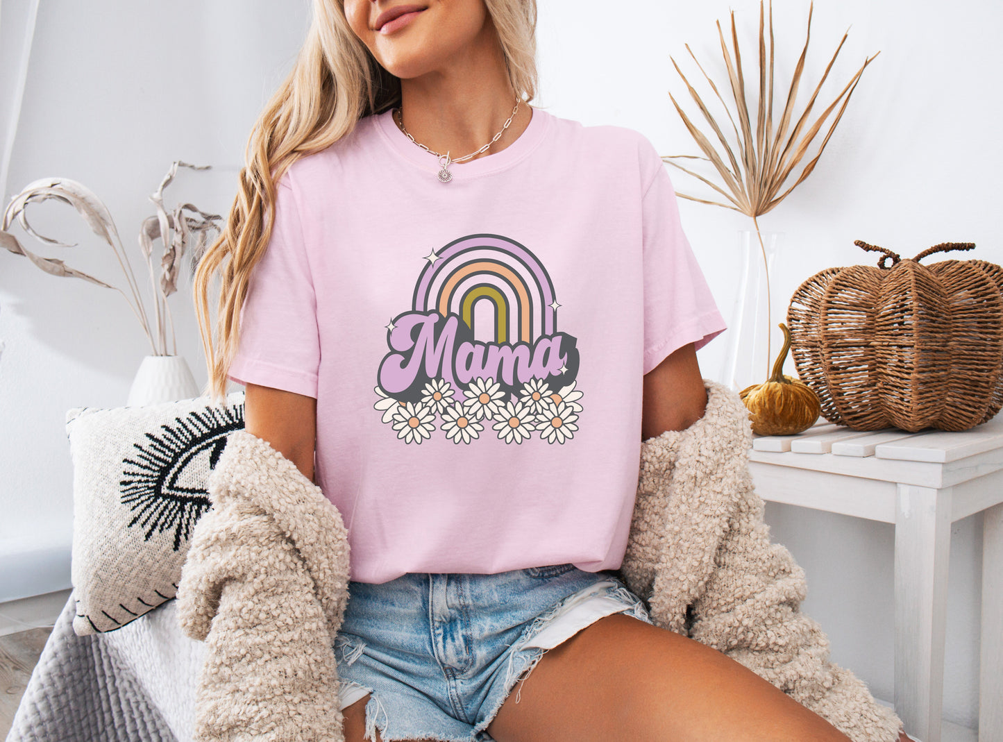 Mama Rainbow Comfort Colors T Shirt