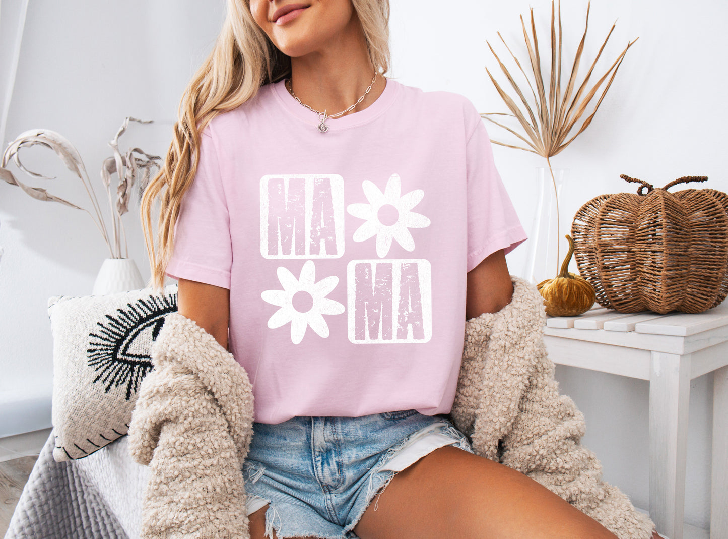 Mama Flower Comfort Colors T Shirt
