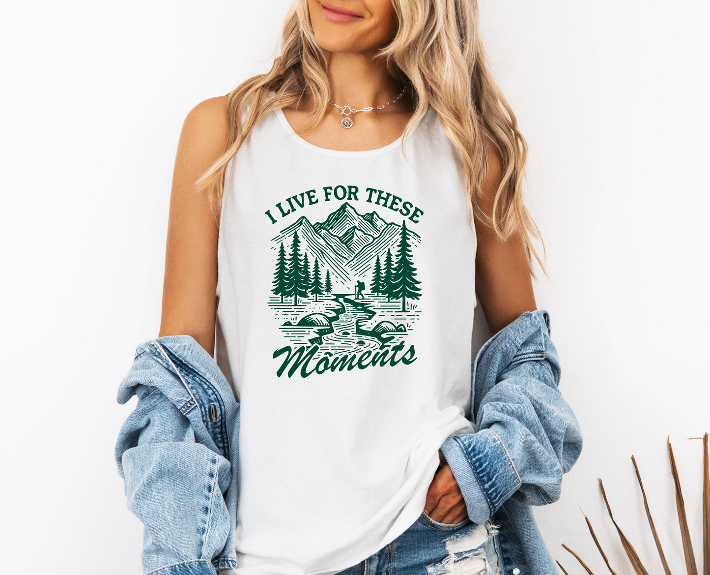 I live for these moments Mountain Camping Hiking Nature Comfort Colors Tank Top