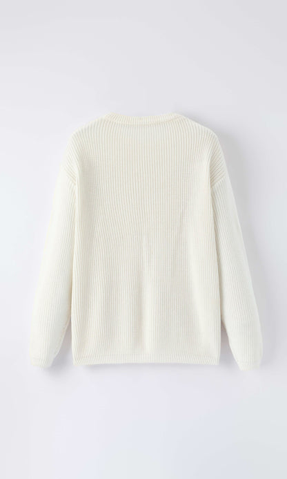 Mommy & Me Winter Girls Bow Sequins Pullover Sweater