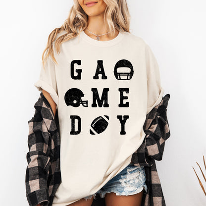 Game Day, Football, Helmet, Sports, Big Game, Touchdown, Tailgate Party Tshirt Comfort Colors T-Shirt