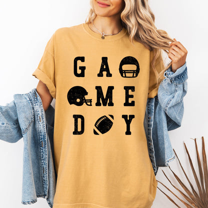 Game Day, Football, Helmet, Sports, Big Game, Touchdown, Tailgate Party Tshirt Comfort Colors T-Shirt