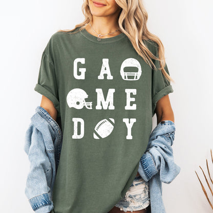Game Day, Football, Helmet, Sports, Big Game, Touchdown, Tailgate Party Tshirt Comfort Colors T-Shirt