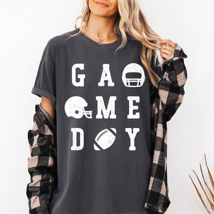 Game Day, Football, Helmet, Sports, Big Game, Touchdown, Tailgate Party Tshirt Comfort Colors T-Shirt