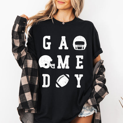 Game Day, Football, Helmet, Sports, Big Game, Touchdown, Tailgate Party Tshirt Comfort Colors T-Shirt