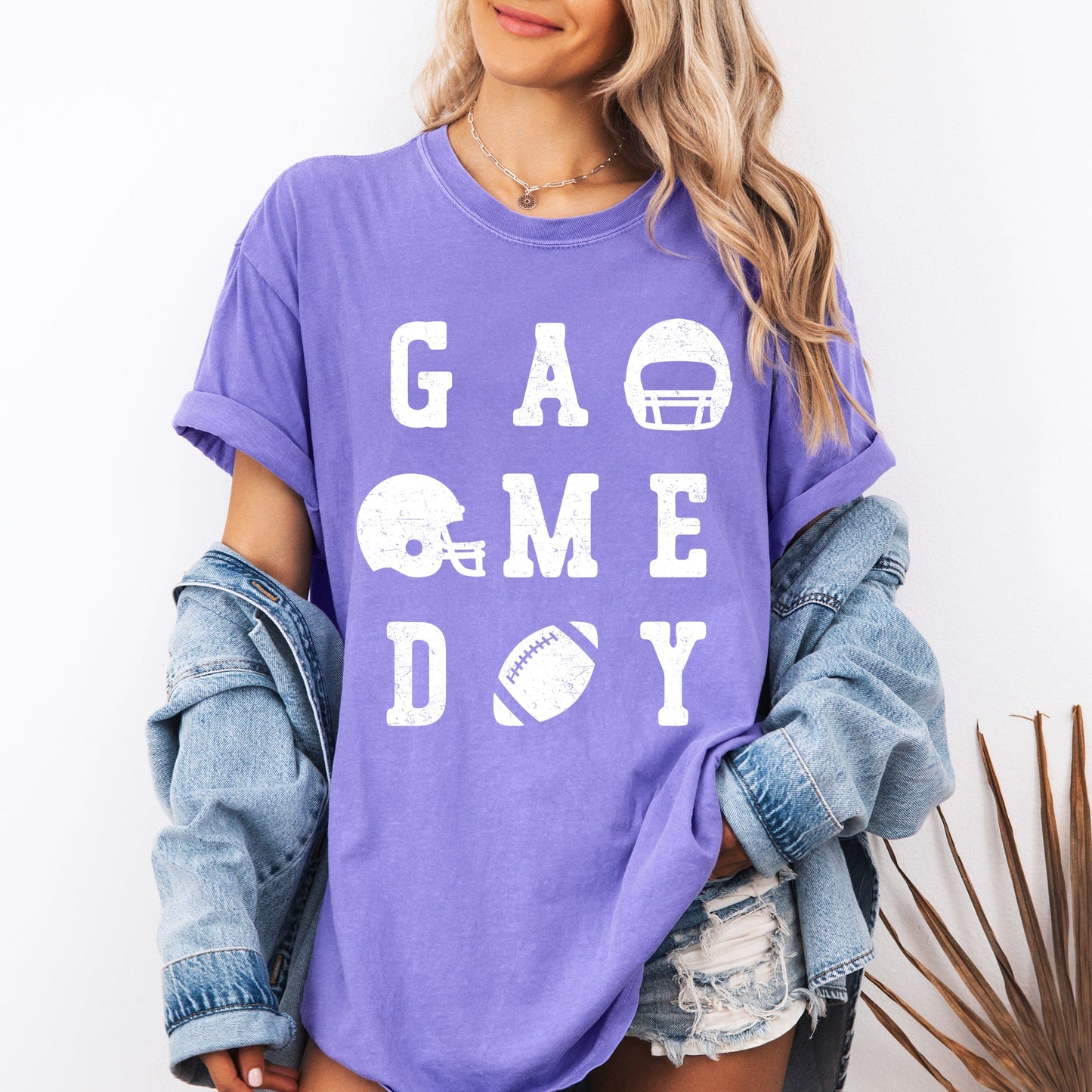 Game Day, Football, Helmet, Sports, Big Game, Touchdown, Tailgate Party Tshirt Comfort Colors T-Shirt