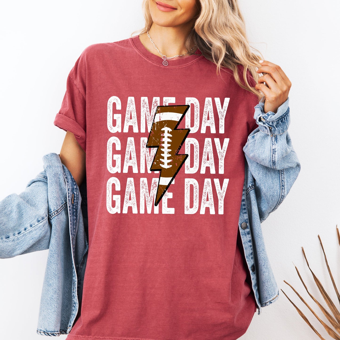 Game Day, Lightening Bolt, Football, Sports, Big Game, Touchdown, Tailgate Party Tshirt Comfort Colors T-Shirt
