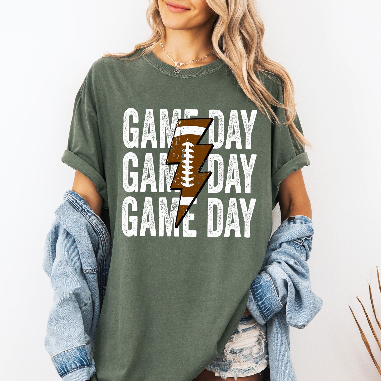 Game Day, Lightening Bolt, Football, Sports, Big Game, Touchdown, Tailgate Party Tshirt Comfort Colors T-Shirt