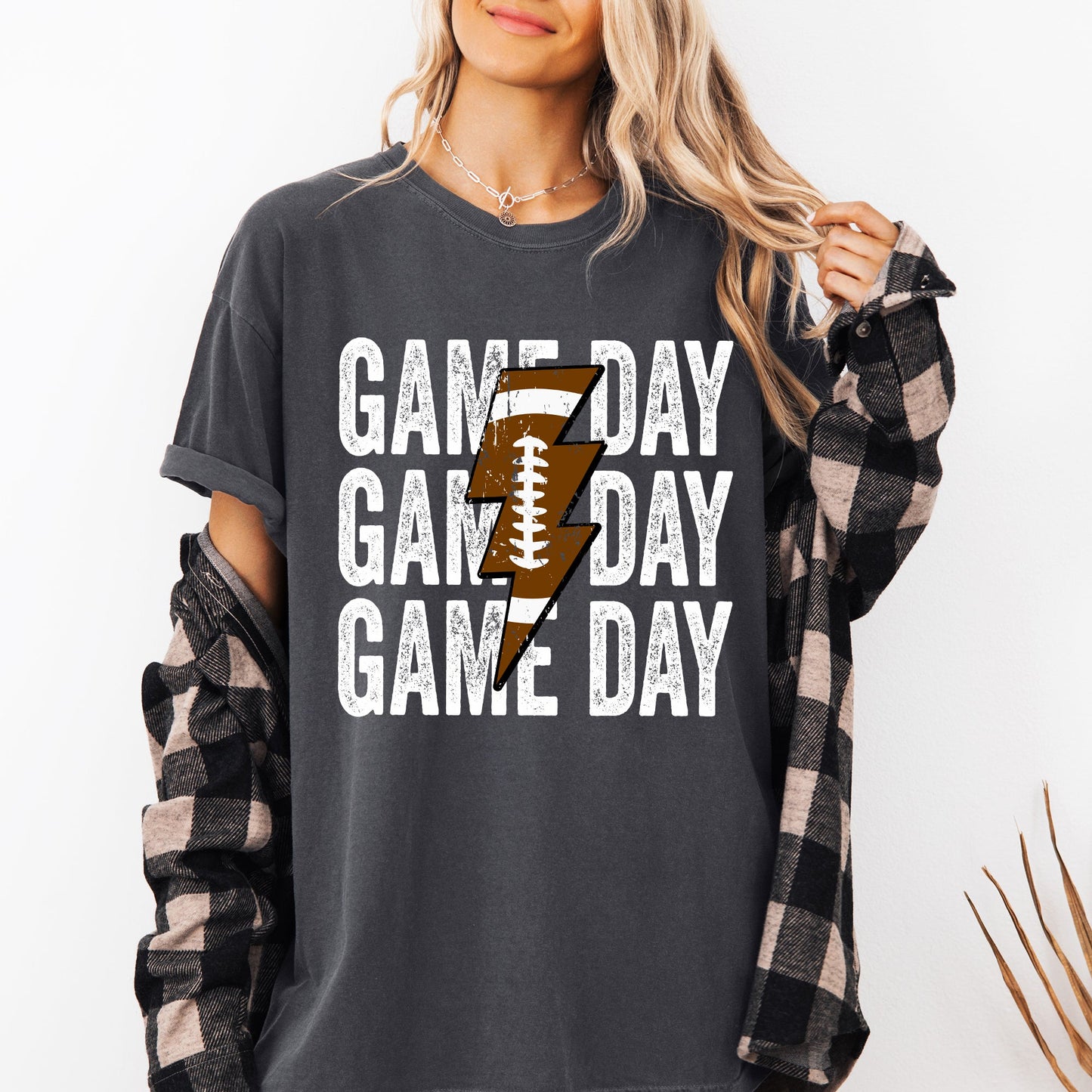 Game Day, Lightening Bolt, Football, Sports, Big Game, Touchdown, Tailgate Party Tshirt Comfort Colors T-Shirt