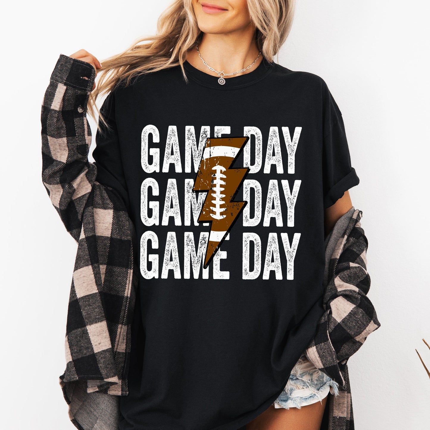 Game Day, Lightening Bolt, Football, Sports, Big Game, Touchdown, Tailgate Party Tshirt Comfort Colors T-Shirt