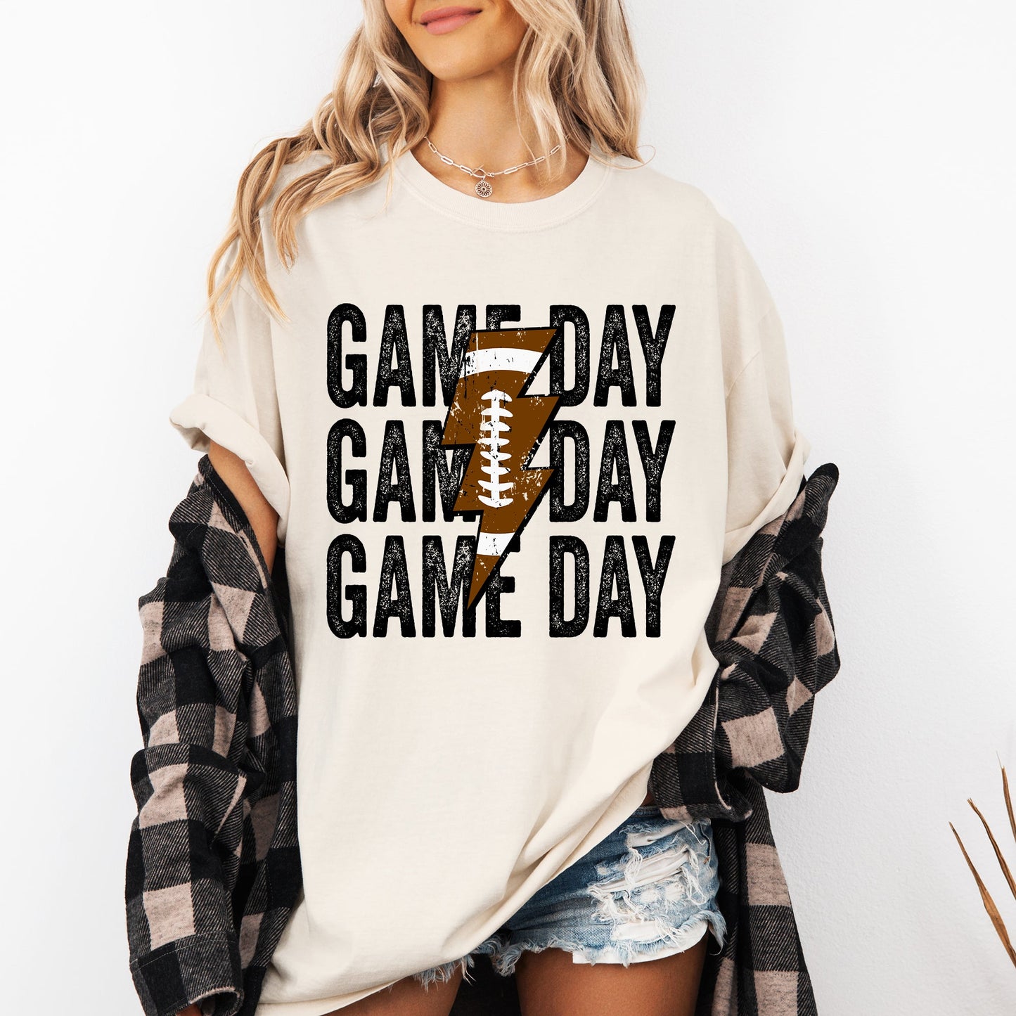 Game Day, Lightening Bolt, Football, Sports, Big Game, Touchdown, Tailgate Party Tshirt Comfort Colors T-Shirt