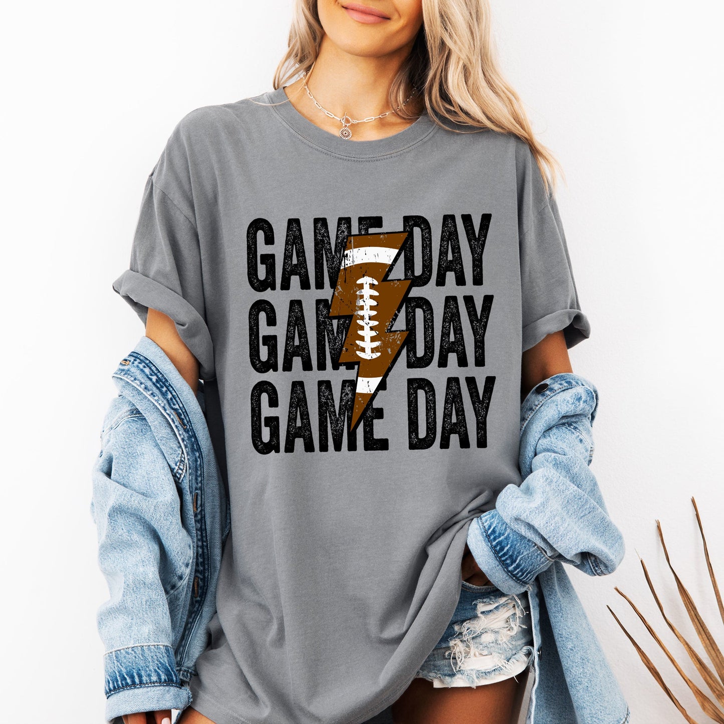 Game Day, Lightening Bolt, Football, Sports, Big Game, Touchdown, Tailgate Party Tshirt Comfort Colors T-Shirt