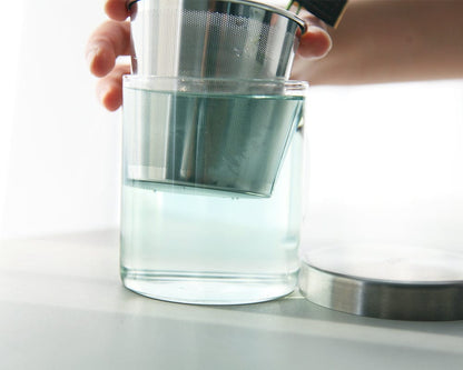 Glass Tea Mug with Stainless Steel Infuser (350ml) - Aaria Tees